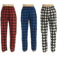 thumbnail image 2 of Mens Pajama Pants Men Fleece Plaid Lounge Pajamas Bottoms Male Sleepwear Pjs with Pockets Size X-Large, 2 of 7