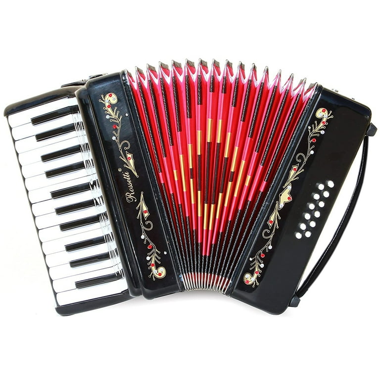 Rossetti Beginner Piano Accordion 12 Bass 25 Keys Black - Walmart.com