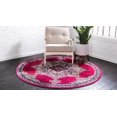 thumbnail image 4 of Rugs.com Fleur Collection Rug – 6' Round Pink Medium-Pile Rug Perfect For Kitchens, Dining Rooms, 4 of 8