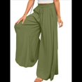 thumbnail image 3 of Pantalones Casuales de Cintura Alta para Mujer, de Color Liso, Largos y Anchos, con Bolsillos, para y Otoño. Verde XL, 3 of 8