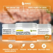 Maxx Herb Calcium Alpha-Ketoglutarate Powder, Ca-AKG, Anti-Aging, 100 grams 1 Pack