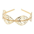 thumbnail image 2 of Soumake Golden Hollow Leaf Hair Hoop Elastic Metal Headband Decorative Women Thin Headdress Hair Accessories, 2 of 8