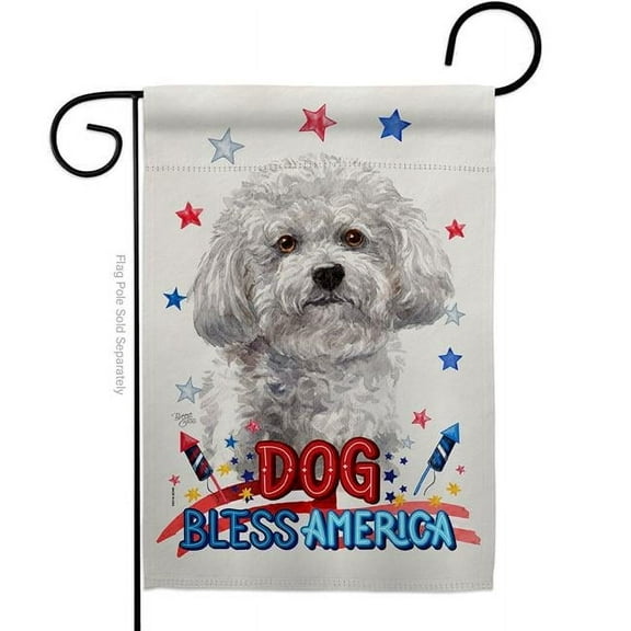 Breeze Decor G120148-BO Patriotic Bichon Frise Animals Dog 13 x 18.5 in. Double-Sided Decorative Vertical Garden Flags for House Decoration Banner Yard Gift