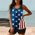thumbnail image 4 of Dihao Tankini Swimsuit For Women Summer Clearance Women's Independence Day Print Strappy Back Set Two Piece Swimsuits Sundress with Shorts 2 Piece Swimdress, 4 of 6