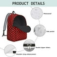 thumbnail image 4 of Black and Red Checkered Backpack for School,Cute School Bag,Schoolbag with Adjustable Shoulder Straps & Padded Back,15.7"x11.8"x5.5", 4 of 5