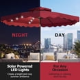 thumbnail image 2 of Gymax 9 FT Solar LED Outdoor Umbrella Push-Button Tilt & Crank 24 LED Lights & 8 Ribs Red, 2 of 9