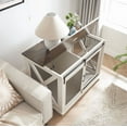 thumbnail image 5 of CKEASEAN Farmhouse Style Dog Cage Crate Furniture with Sliding Barn Door, Wooden Dog Kennel End Table with Flip-top Plate and Detachable Divider for Small/Medium/Large Dogs, 5 of 6