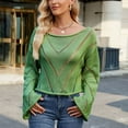 thumbnail image 4 of Women's Sweaters Lightweight Fashion Winter Casual Hollow Loose Round Neck Long Sleeve Pullover Sweater, 4 of 7