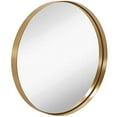 thumbnail image 1 of Hamilton Hills 24" Gold Circle Deep Set Metal Round Frame Mirror Contemporary Gold Wall Mirror | Glass Panel Gold Framed Rounded Circle (24" Round), 1 of 5