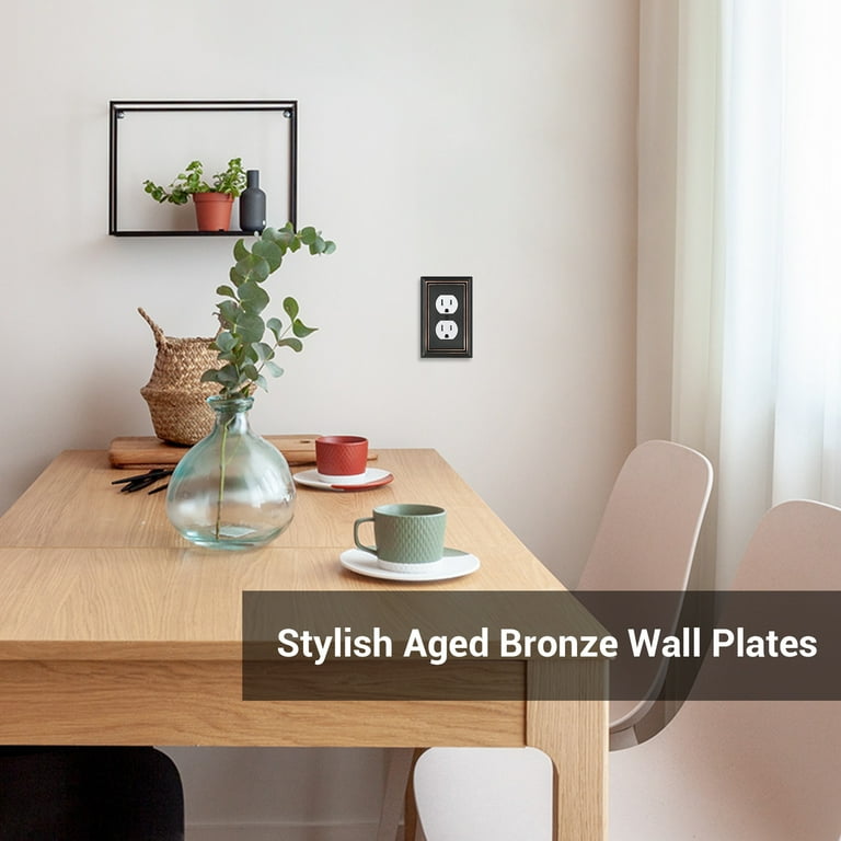 DEWENWILS, Metal Wall Plate, GFCI Outlet Cover, 4-pack Aged Bronze