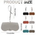thumbnail image 3 of Soft Leather Sunglass Bag Holder Eyeglasses Case Portable Glasses With Button Clip Wrist Strap, 3 of 9