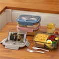 thumbnail image 4 of Bpa-Frees Lunch Boxes,Food Storage Containers With 3 Compartments,Fully Sealed Glass Food Lunch Box ,Microwaved And Dishwasher Safe, 4 of 7
