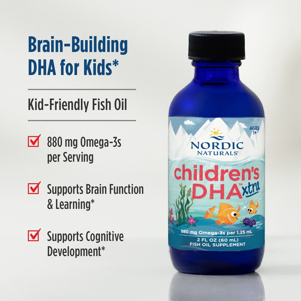 Nordic Naturals Children's DHA Xtra Liquid, Berry Punch, 880 Mg, 2 Oz