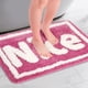 thumbnail image 2 of Alfombra de baño de letras REGALWOVEN de felpa antideslizante, tapete absorbente suave para baño, piso, bañera color rosa oscuro 20" x 32", 2 of 6