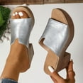 thumbnail image 6 of Silver Feminine Roman Style Hollow Open Toe High Heels With 3.5 Inch Block Heel For Summer Walking, 6 of 6
