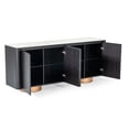 thumbnail image 3 of Modrest Peak 4-Cabinet Modern Ceramic & Veneer Buffet in Black/White, 3 of 5