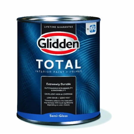 Glidden Total Interior Paint + Primer Semi-Gloss Midtone Base Quart