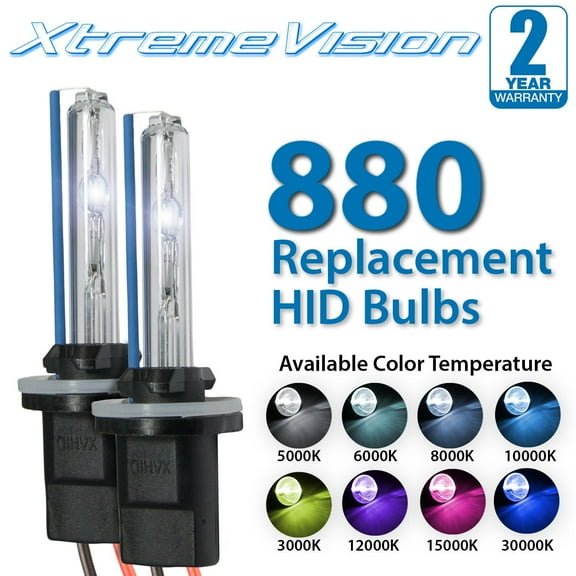 XtremeVision 880 HID Xenon Replacement Bulbs - 4300K 5000K 6000K 8000K 10000K