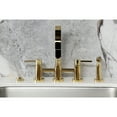 thumbnail image 3 of Kingston Brass KS8262DLBS Concord Two-Handle 4-Hole Deck Mount Bridge Kitchen Faucet with Brass Side Sprayer in Polished Brass, 3 of 8