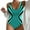 Blue, variant on BUIgtTklOP Women's Seaside Beach Swimwear Printed Summer One-piece Swimsuit