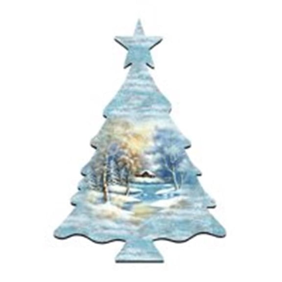 Scenic Winter Tree Wooden Decorative Door Hanger