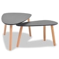 thumbnail image 2 of vidaXL 2-Pieces Indoor Coffee Table Set – Solid Pinewood, Black, 2 of 5