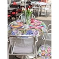thumbnail image 5 of Outdoor Tablecloth with Umbrella Hole for Patio/Picnic/Party/Camping, Blue Purple Gnomes Waterproof Table Cloth Round Cover Washable, Spring Hydrangea Flower Leaf Green Plaid (Dia 60"), 5 of 8