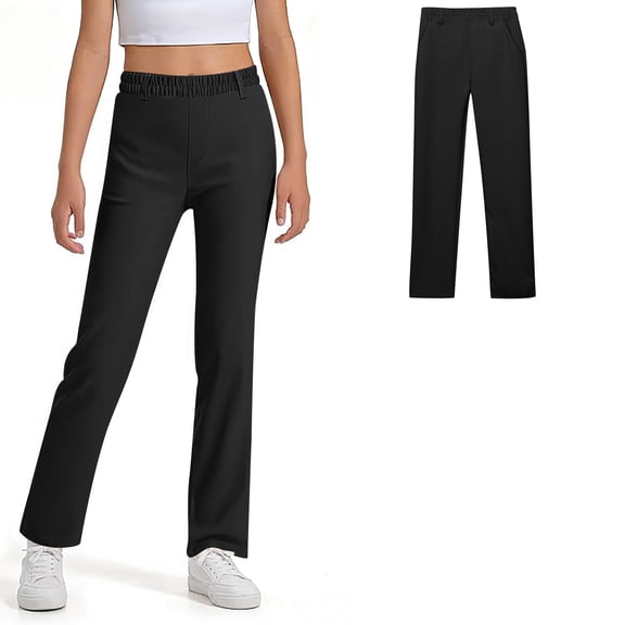 Girls' Pants Black Dress Pants Girls Stretch Pants Stretch Dress Pants Pants Suit 13-14 Years