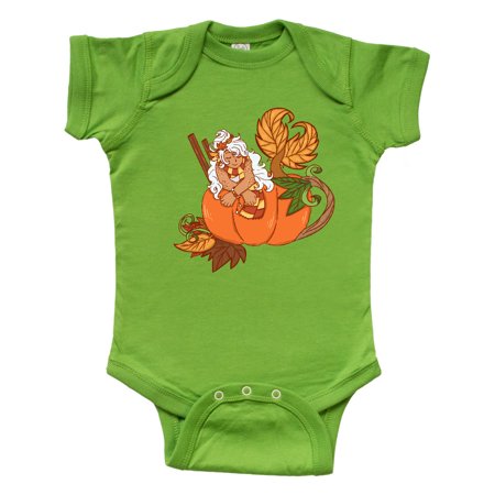 

Inktastic Beautiful Pumpkin Spice Mermaid Nestled in Pumpkin Gift Baby Boy or Baby Girl Bodysuit