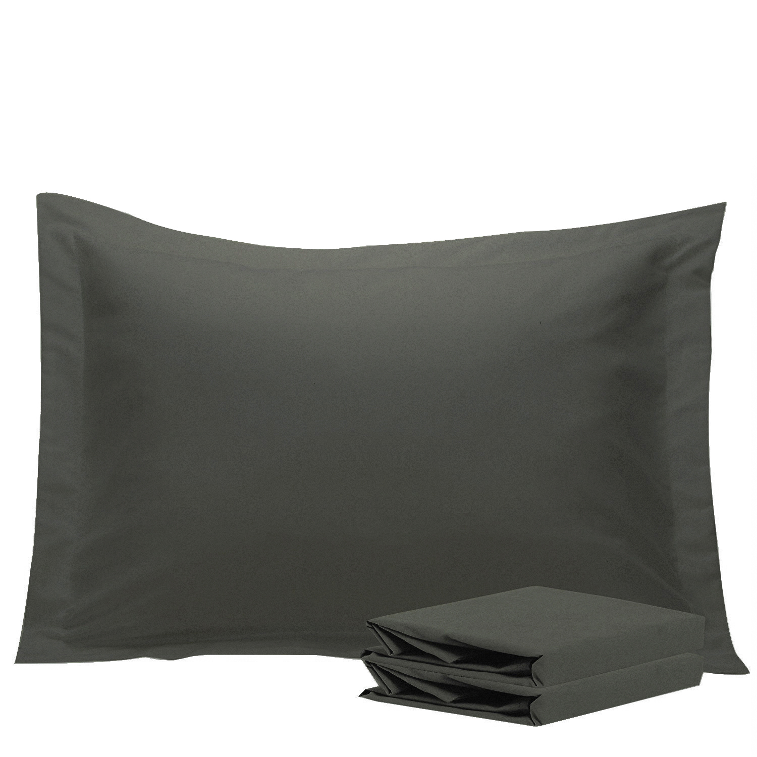 NTBAY Microfiber Standard Pillow Shams Set of 2, 20" x 26", Dark Grey