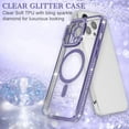 thumbnail image 5 of for iPhone 14 Pro Max Phone Case Magnetic Glitter Sparkly Clear Luxury Plating Diamond Bumper Full Camera Protective Cover Compatible with MagSafe for Women Girls -Purple, 5 of 6