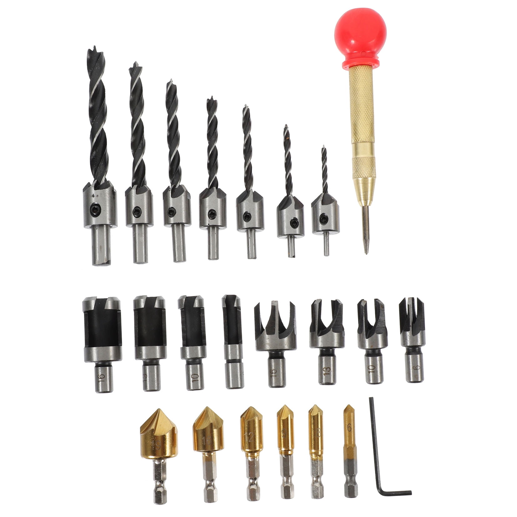 Raindrops 1 Set Woodworking Drilling Tools Wood Plug Cutter Countersink Drill Bit Woodworking Tools