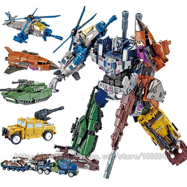 Figuras de acción 5 en 1 de gran tamaño NBK Anime Devastator, juguetes de transFormación, Robot, dinosaurio, KO GT, avión, regalo para niños y adultos