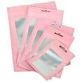 thumbnail image 3 of 50pcs Plastic Matte Pink Aluminum Foil Zip Lock Packaging Bag Jewelry Necklace Storage Pouch Small Sachets Food Sample Bags Pink 50pcs 8X13cm, 3 of 6