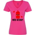 thumbnail image 3 of Inktastic Ketchup Lover Funny Women's V-Neck T-Shirt, 3 of 5