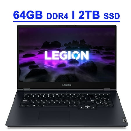 Lenovo Legion 5 17 Premium Gaming Laptop 17.3" FHD IPS 144Hz 300 Nits Display AMD Octa-Core Ryzen 7 5800H 64GB RAM 2TB SSD GeForce RTX 3070 8GB Backlit Keyboard USB-C WiFi6 Nahimic Win10