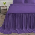 thumbnail image 6 of 4 Piece Long Ruffle Sheet Set, 25" Inch Long Ruffle On Corner Of The Flat Sheet, 15 Inch Deep Pocket, 100% Egyptian Cotton, 800 TC, Full Size, Solid Purple, 6 of 9