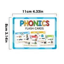 Phonics Flash Cards Set 65 Stages Learn to Read Blends Long Vowels Digraphs for 4-5years and Up Homeschool Classroom Learning Ring Cards