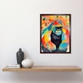 thumbnail image 2 of Colourful Gorilla Folk Art Watercolour Painting Art Print Framed Poster Wall Decor 12x16 inch, 2 of 5