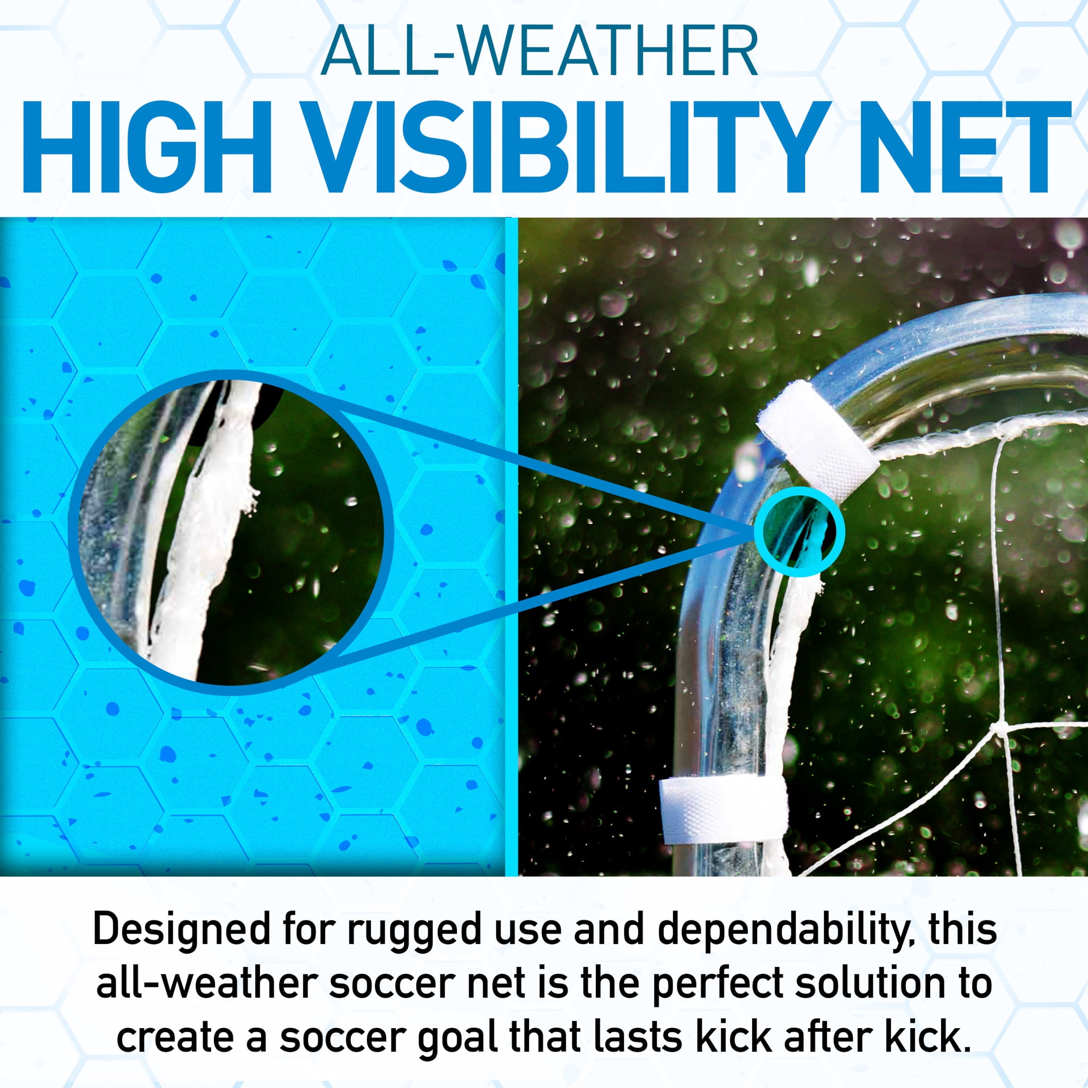 Franklin Sports Soccer Replacement Goal Nets and Soccer Goal Straps - Replacement Net for 6'x4' Goals