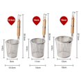 thumbnail image 3 of Stainless Steel Strainer Basket Wooden Handle Fine Mesh Spider Food Skimmer Kitchen Sieve for Pasta Dumpling Noodle (12.5cm), 3 of 3