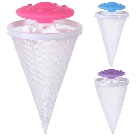 3 Pcs Floating Lint Hair Filtering Mesh Removal, Reusable Laundry Hair Catcher, Pet Fur Catcher for Washing Machine, Washing Machine Lint Catcher, Pink Blue Velvet, 6.1 in / 15.5 cm