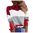 thumbnail image 1 of Chandail à Enfiler à Imprimé Léopard pour Femme, Mode Décontractée, Manches Longues, Tricot Ample, Haut pour l'Automne et l'Hiver, Tenue Confortable, 1 of 9
