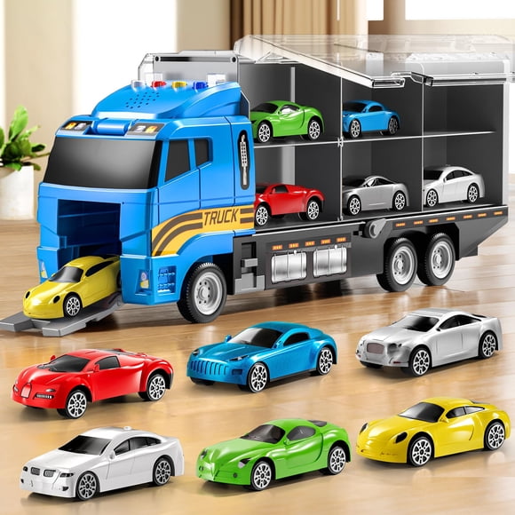 Set de camión de juguete con tapete de juego y coche fundido a presión para niños de 3 a 8 años