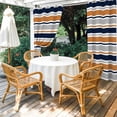 thumbnail image 4 of Outdoor Curtains for Patio Waterproof, Orange Grey Striped Outdoor Privacy Panels Grommet, Farmhouse Stripes Modern Abstract Art Blackout Outside Curtains for Porch/Cabana 54"x108", 1 Panel, 4 of 8