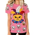 thumbnail image 1 of Camiseta de Manga Corta con Cuello de Tripulación de Impresión de Payaso Casual para Fiesta de Carnaval Verano Diario, 1 of 7