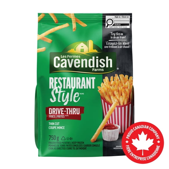 Les Fermes Cavendish Restaurant Style Drive Thru Frites | Fait au Canada | Fière entreprise canadienne 750g