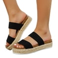 thumbnail image 1 of Mepaouo Womens Sandals Two Band Platform Slip on Slides Espadrilles Comfortable Summer Beach Shoes, 1 of 7
