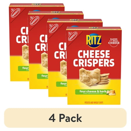 (4 pack) RITZ Cheese Crispers Four Cheese and Herb Chips, 7 oz