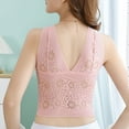 thumbnail image 5 of Cotton Bralettes for Women Fashion Lace Backless Solid Strap Wrap Hollow Out Bra Underwear V-Neck Lightly Lined Bra Feature Hook and Eye Closure T-Shirt Bra Style Y-17 , Pink-a One Size, 5 of 5